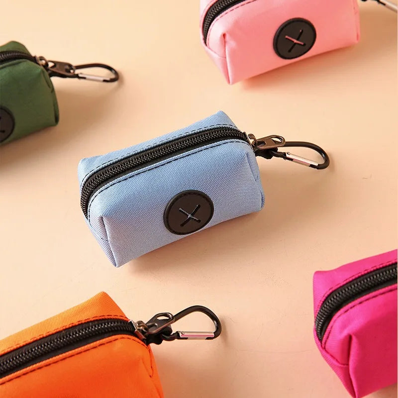 Canvas Dog Waste Bag Holder with Carabiner Clip