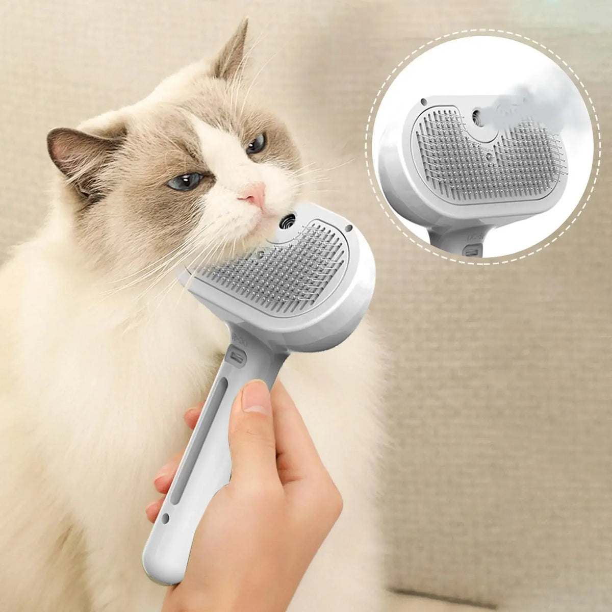 3-in-1 Electric Pet Grooming Brush with Mist Spray & Massage