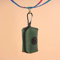 Canvas Dog Waste Bag Holder with Carabiner Clip