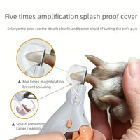 LED Dual-Sided Pet Nail Clippers with 5X Magnification