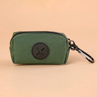 Canvas Dog Waste Bag Holder with Carabiner Clip