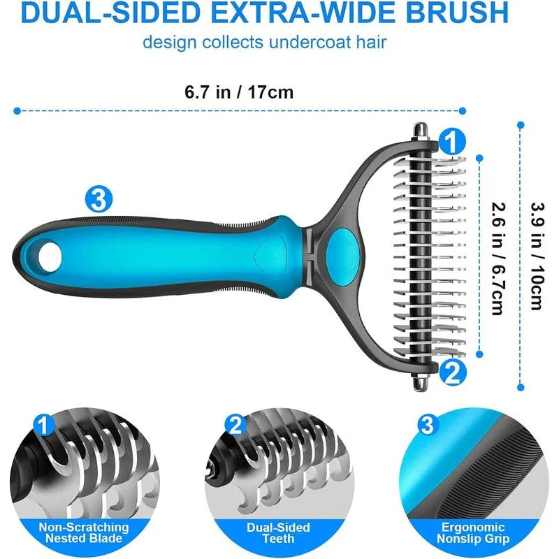 DelightPaw FurAway 2-in-1 Deshedding Brush