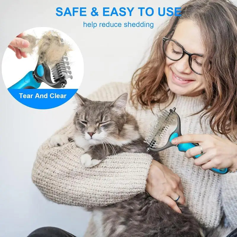 DelightPaw FurAway 2-in-1 Deshedding Brush