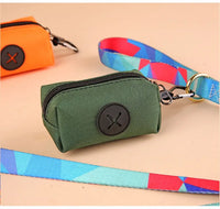 Canvas Dog Waste Bag Holder with Carabiner Clip