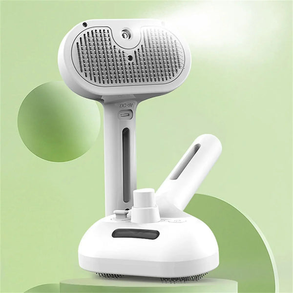 3-in-1 Electric Pet Grooming Brush with Mist Spray & Massage
