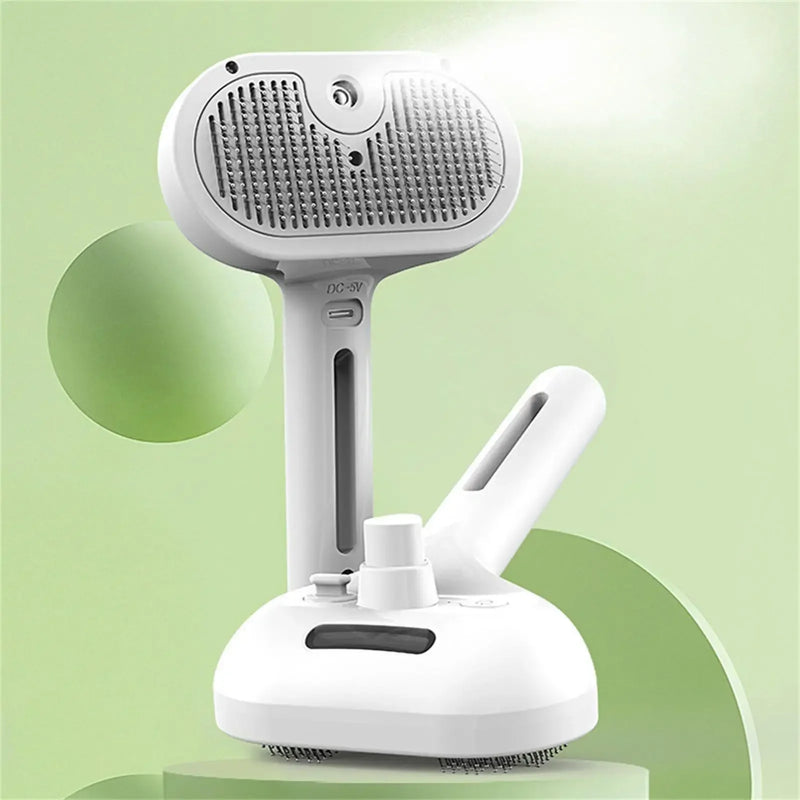 3-in-1 Electric Pet Grooming Brush with Mist Spray & Massage