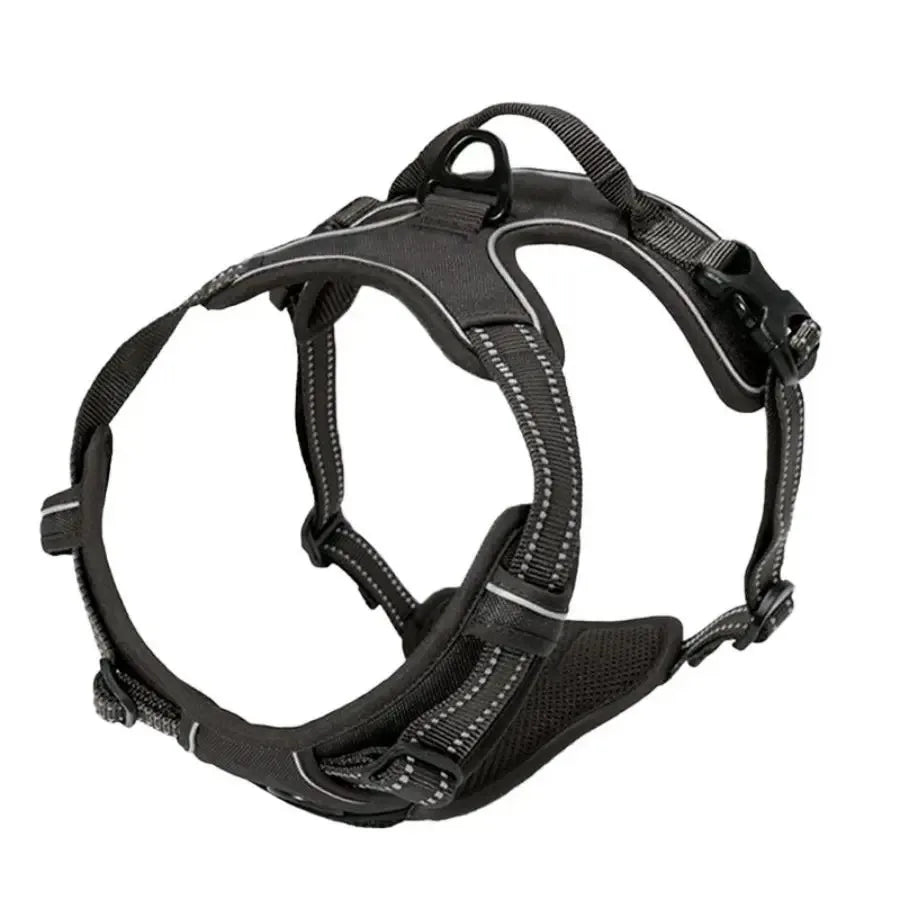 DelightPaw Leather Dog Collar, Harness & Leash Set